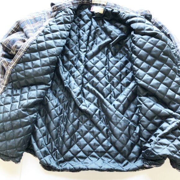 LEVI'S Plaid Flannel Lined Brown Button Up Shirt Jacket Shacket Mens Large - Picture 3 of 9
